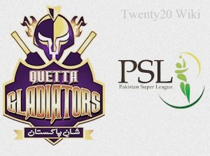 Quetta Gladiators Team Squad for PSL 2016.