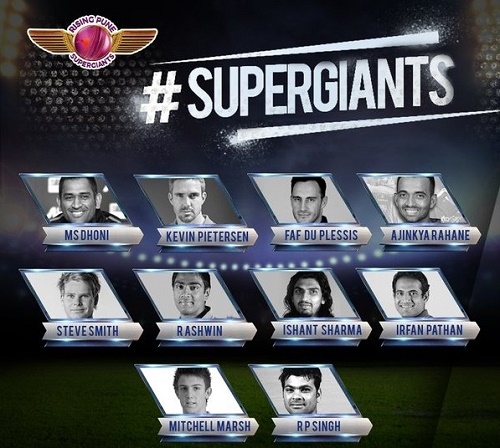 Rising Pune Supergiants Squad for Vivo IPL 2016.