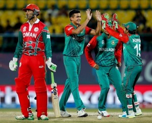 Bangladesh beat Oman to qualify for super-10 in wt20.