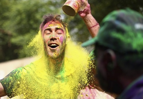 (Pictures) When Glenn Maxwell played Holi in Mohali