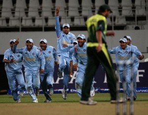 India won group match against Pakistan in 2007 world t20 bowl out.