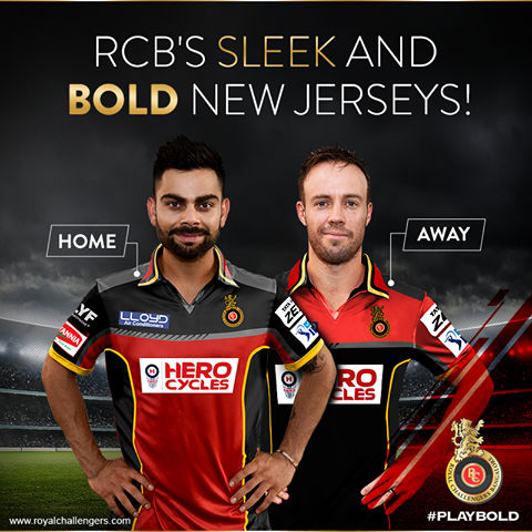 RCB launches home and away kits for IPL 9