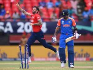 Virat Kohli bowled for 9 runs against England in T20 world cup 2024